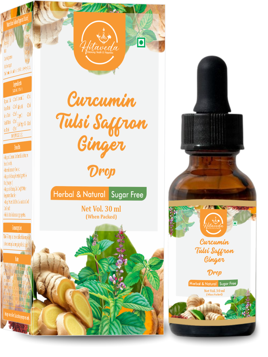 Curcumin Tulsi Saffron Ginger Drop 